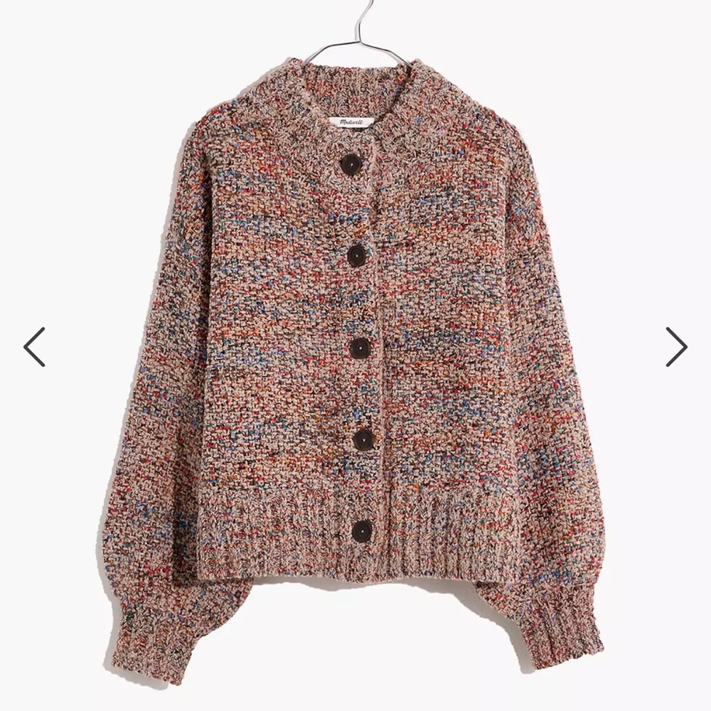 Madewell Sadler Cardigan Sweater marled fiesta size Xs